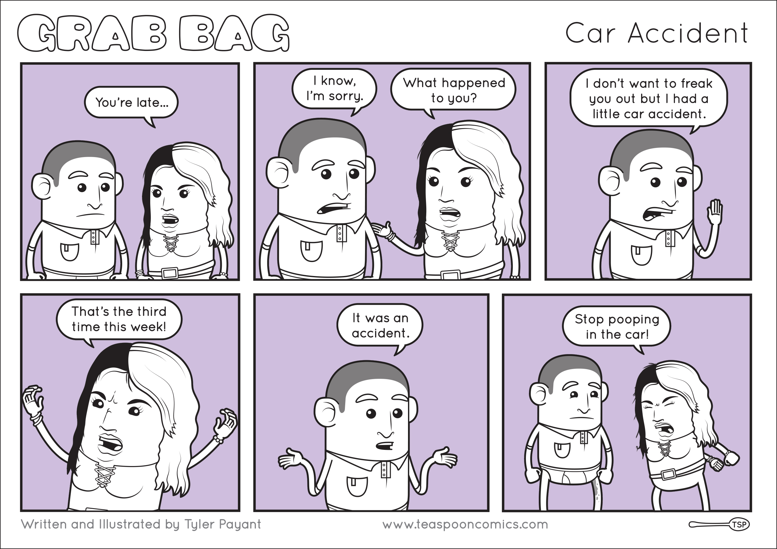 comic car accident cartoon